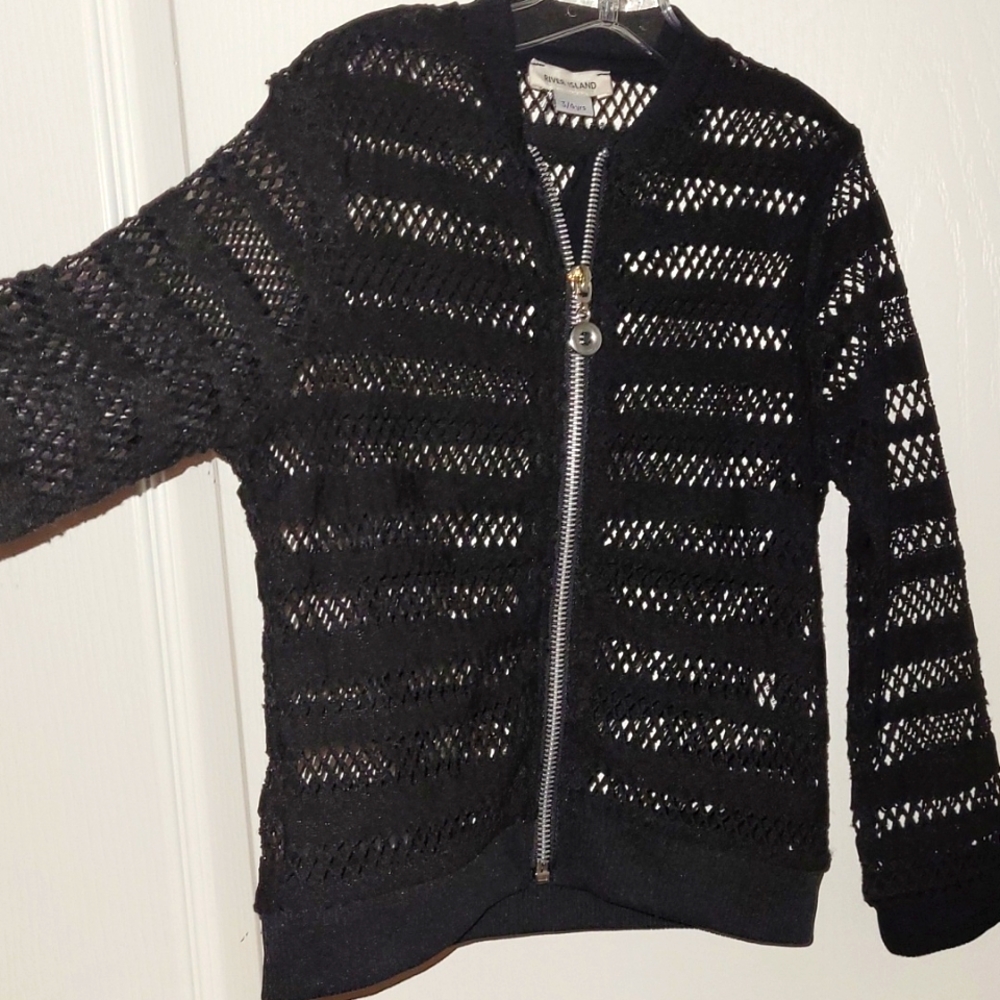 River Island Crochet Jacket black 3/4 yrs